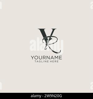 Initialen VR-Letter-Monogramm mit elegantem, luxuriösem Stil. Corporate Identity und persönliche Logo-Vektorgrafik Stock Vektor