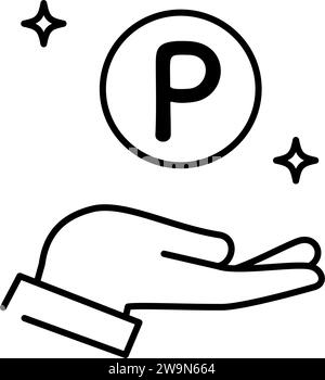Symbol für Prämienpunkte, einfache Strichzeichnung, Vektorillustration Stock Vektor