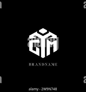 Ursprüngliche geometrische Vektorgrafik mit GM-Logo in sechseckiger Form Stock Vektor