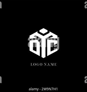 Ursprüngliche geometrische Vektorgrafik mit DC-Logo in sechseckiger Form Stock Vektor