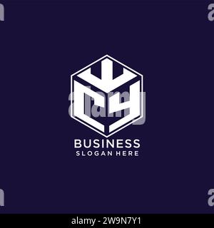 Initialen CY-Logo sechseckige Form, kreatives geometrisches Logo Design Konzept Vektorgrafik Stock Vektor