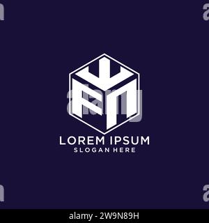 Initialen FN-Logo sechseckige Form, kreatives geometrisches Logo Design Konzept Vektorgrafik Stock Vektor