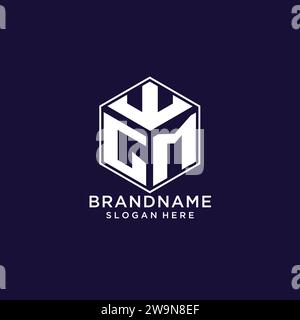 Initialen GM-Logo sechseckige Form, kreatives geometrisches Logo Design Konzept Vektorgrafik Stock Vektor