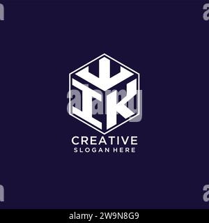 Initialen IK-Logo sechseckige Form, kreatives geometrisches Logo Design Konzept Vektorgrafik Stock Vektor