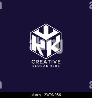 Initialen KK-Logo sechseckige Form, kreatives geometrisches Logo Design Konzept Vektorgrafik Stock Vektor