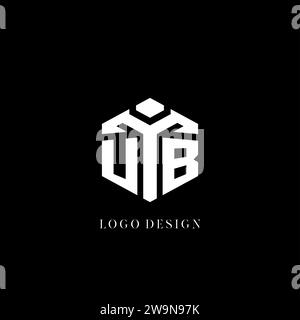 Ursprüngliche UB-Logo-Vektorgrafik mit sechseckiger Form und geometrischem Stil Stock Vektor