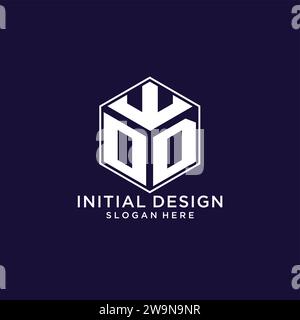 Initialen OD Logo sechseckige Form, kreatives geometrisches Logo Design Konzept Vektorgrafik Stock Vektor
