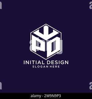 Initialen PD-Logo sechseckige Form, kreatives geometrisches Logo Design Konzept Vektorgrafik Stock Vektor