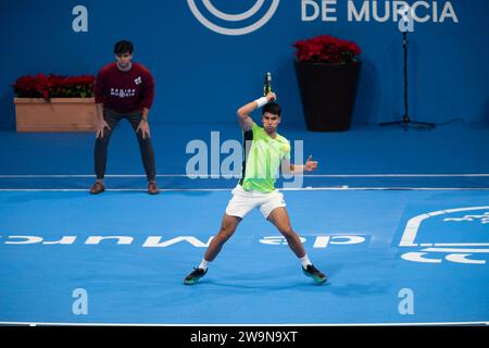 Carlos Alcaraz, I Carlos Alcaraz Cup, Murcia Sports Palace, Region Murcia, Benefizspiel von Carlos Alcaraz gegen Roberto Bautista, 28. Dezember 2 Stockfoto