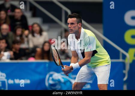 Roberto Butista, I Carlos Alcaraz Cup, Murcia Sports Palace, Region Murcia, Benefizspiel von Carlos Alcaraz gegen Roberto Bautista, 28. Dezember, Stockfoto