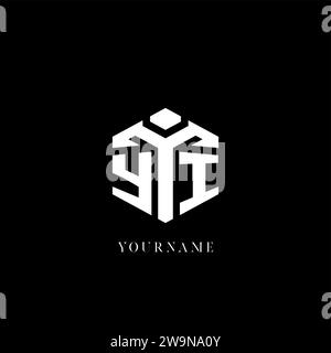 Ursprüngliche Vektorgrafik des YI-Logos in sechseckiger Form Stock Vektor