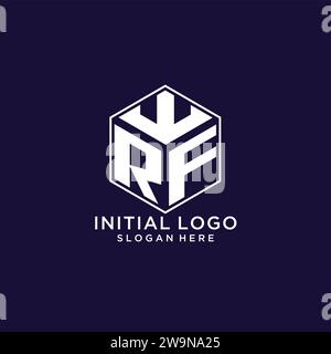 Initialen RF-Logo sechseckige Form, kreatives geometrisches Logo Design Konzept Vektorgrafik Stock Vektor