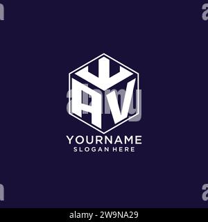 Initialen AV-Logo sechseckige Form, kreatives geometrisches Logo Design Konzept Vektorgrafik Stock Vektor