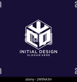 Initialen CQ Logo sechseckige Form, kreatives geometrisches Logo Design Konzept Vektorgrafik Stock Vektor
