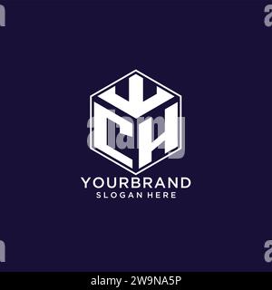 Initialen CH-Logo sechseckige Form, kreatives geometrisches Logo Design Konzept Vektorgrafik Stock Vektor