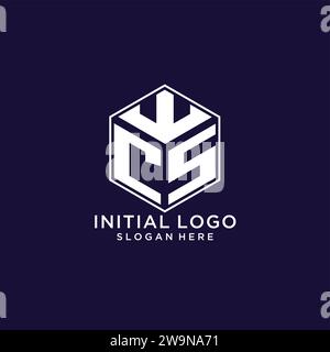 Initialen CS-Logo sechseckige Form, kreatives geometrisches Logo Design Konzept Vektorgrafik Stock Vektor