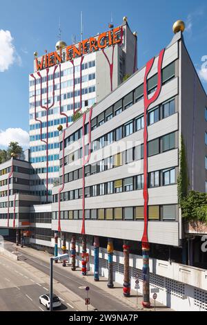 Pictuesque und Multicolor Spitelau Verbrennungsanlage im Wiener Stadtzentrum. Österreich Stockfoto