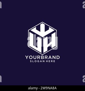 Initialen UH Logo sechseckige Form, kreatives geometrisches Logo Design Konzept Vektorgrafik Stock Vektor