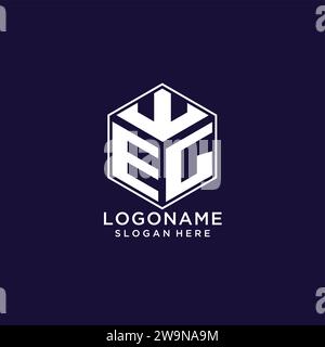 Initialen EG-Logo sechseckige Form, kreatives geometrisches Logo Design Konzept Vektorgrafik Stock Vektor