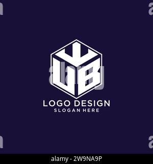 Initialen UB-Logo sechseckige Form, kreatives geometrisches Logo Design Konzept Vektorgrafik Stock Vektor