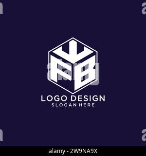 Initialen FB-Logo sechseckige Form, kreatives geometrisches Logo Design Konzept Vektorgrafik Stock Vektor