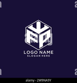 Initialen FP-Logo sechseckige Form, kreatives geometrisches Logo Design Konzept Vektorgrafik Stock Vektor