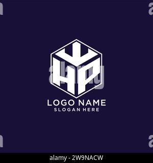 Initialen HP Logo Sechskantform, kreatives geometrisches Logo Design Konzept Vektorgrafik Stock Vektor