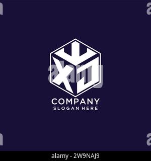 Initialen XJ Logo sechseckige Form, kreatives geometrisches Logo Design Konzept Vektorgrafik Stock Vektor