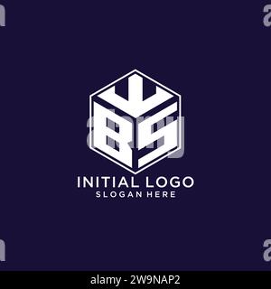 Initialen BS-Logo sechseckige Form, kreatives geometrisches Logo Design Konzept Vektorgrafik Stock Vektor