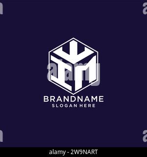 Initialen im-Logo sechseckige Form, kreatives geometrisches Logo Design Konzept Vektorgrafik Stock Vektor