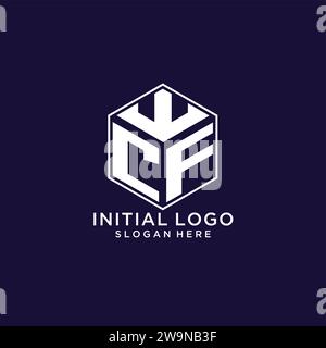 Initialen CF-Logo sechseckige Form, kreatives geometrisches Logo Design Konzept Vektorgrafik Stock Vektor