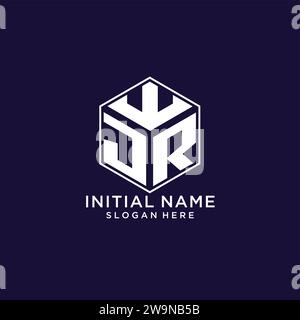 Initialen JR-Logo sechseckige Form, kreatives geometrisches Logo Design Konzept Vektorgrafik Stock Vektor