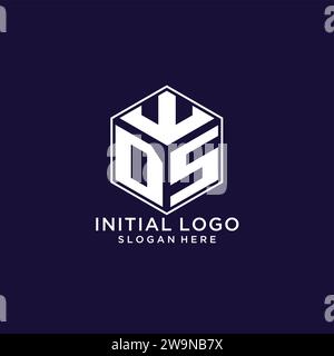 Initialen DS-Logo sechseckige Form, kreatives geometrisches Logo Design Konzept Vektorgrafik Stock Vektor
