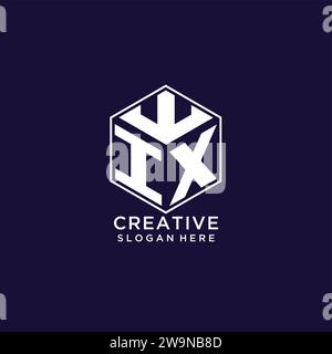 Initialen IX Logo sechseckige Form, kreatives geometrisches Logo Design Konzept Vektorgrafik Stock Vektor