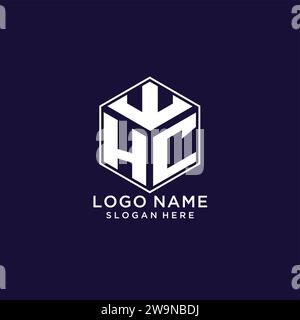 Initialen HC-Logo sechseckige Form, kreatives geometrisches Logo Design Konzept Vektorgrafik Stock Vektor