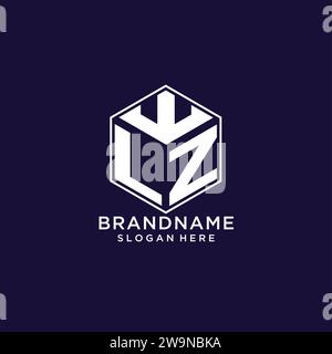 Initialen LZ Logo sechseckige Form, kreatives geometrisches Logo Design Konzept Vektorgrafik Stock Vektor