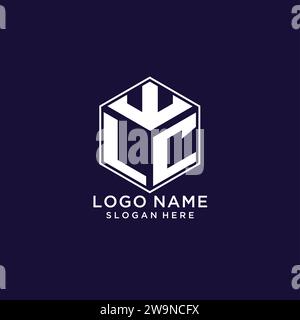 Initialen LC-Logo sechseckige Form, kreatives geometrisches Logo Design Konzept Vektorgrafik Stock Vektor