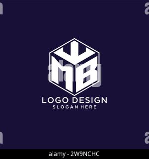 Initialen MB-Logo sechseckige Form, kreatives geometrisches Logo Design Konzept Vektorgrafik Stock Vektor