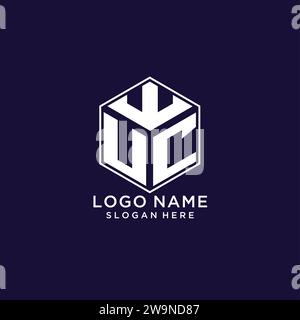Initialen UC-Logo sechseckige Form, kreatives geometrisches Logo Design Konzept Vektorgrafik Stock Vektor