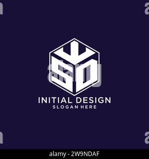 Initialen SD-Logo sechseckige Form, kreatives geometrisches Logo Design Konzept Vektorgrafik Stock Vektor