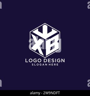 Initialen XB-Logo sechseckige Form, kreatives geometrisches Logo Design Konzept Vektorgrafik Stock Vektor