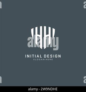Initialen HH-Logo-Schild-Form, kreatives Logo-Design Konzept Vektorgrafik Stock Vektor