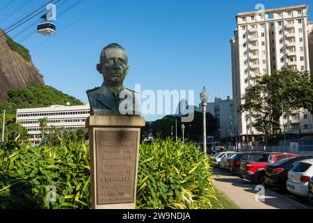 Rio de Janeiro, Brasilien. Marschall Rondon. Büste des Kommunikationspioniers in Brasilien. Embratel Tribut im September 1980 auf dem Platz von General Tiburcio. Stockfoto