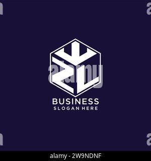 Initialen ZL-Logo sechseckige Form, kreatives geometrisches Logo Design Konzept Vektorgrafik Stock Vektor