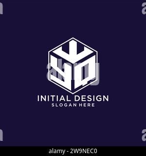 Initialen YQ Logo sechseckige Form, kreatives geometrisches Logo Design Konzept Vektorgrafik Stock Vektor