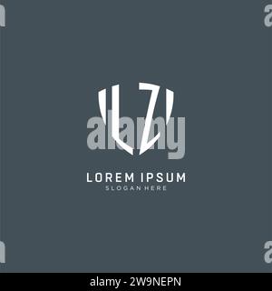 Initialen LZ Logo Schild Schutzform, kreatives Logo Design Konzept Vektorgrafik Stock Vektor