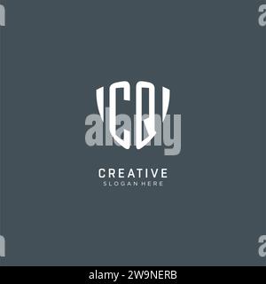 Initialen CQ Logo Schild Form, kreatives Logo Design Konzept Vektorgrafik Stock Vektor