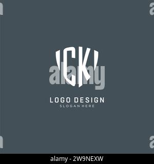 Initialen CK Logo Schild Form, kreatives Logo Design Konzept Vektorgrafik Stock Vektor