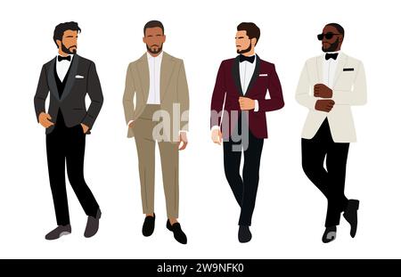 Verschiedene Geschäftsmänner in formellem Outfit Stock Vektor