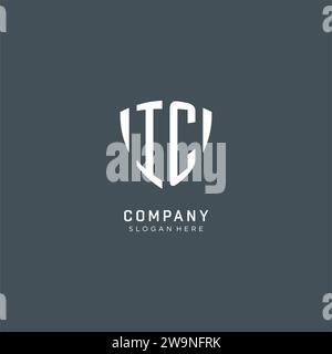 Initialen IC-Logo-Schild-Form, kreatives Logo-Design-Konzept Vektorgrafik Stock Vektor
